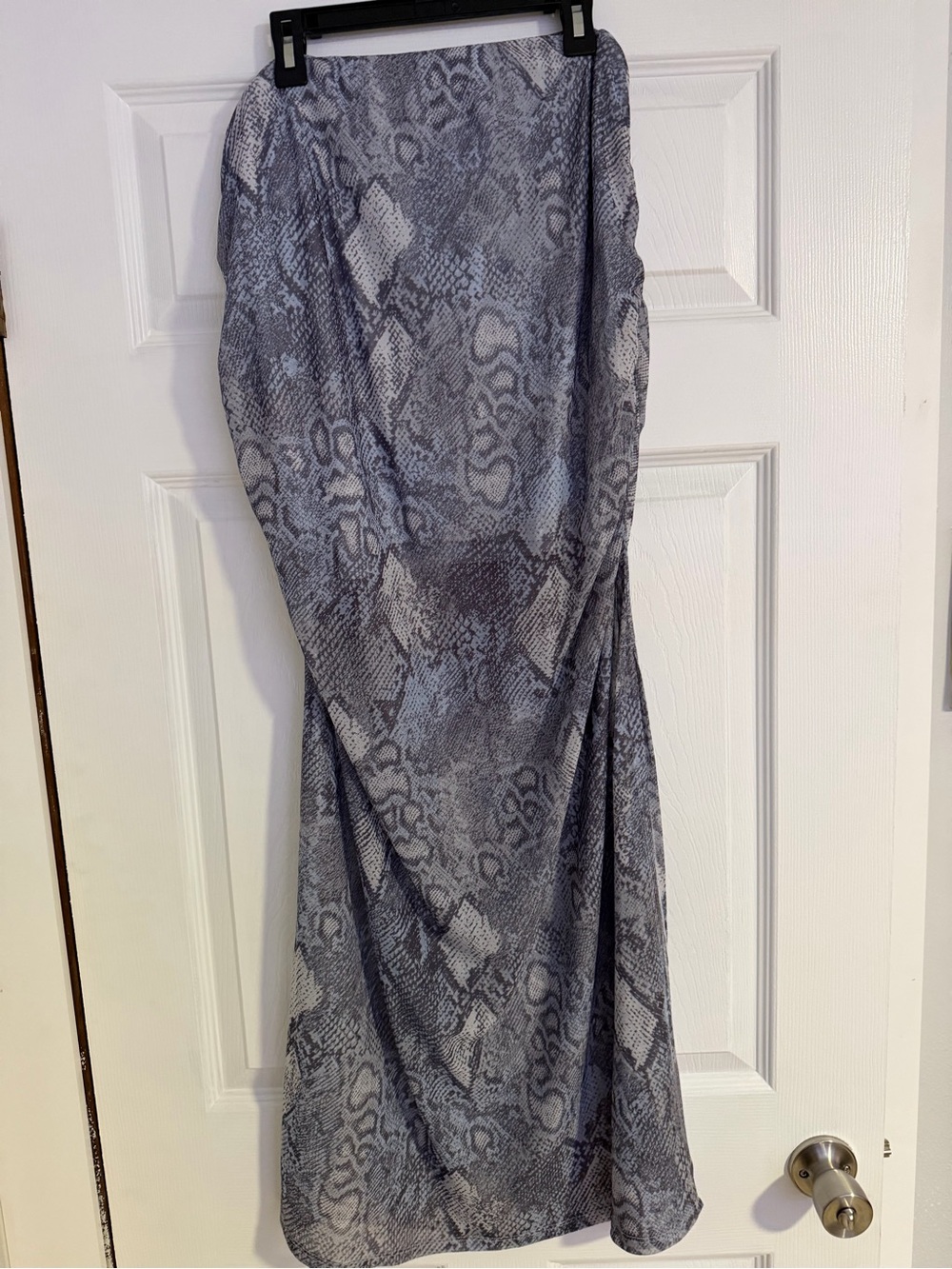 Maeve Grey Snake-Print Maxi Skirt